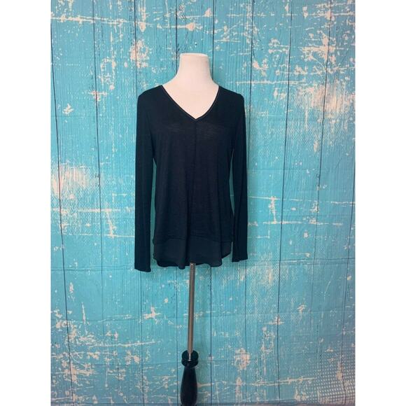 White House Black Market Long Sleeves V Neck Layered Top Size Small - Picture 7 of 8